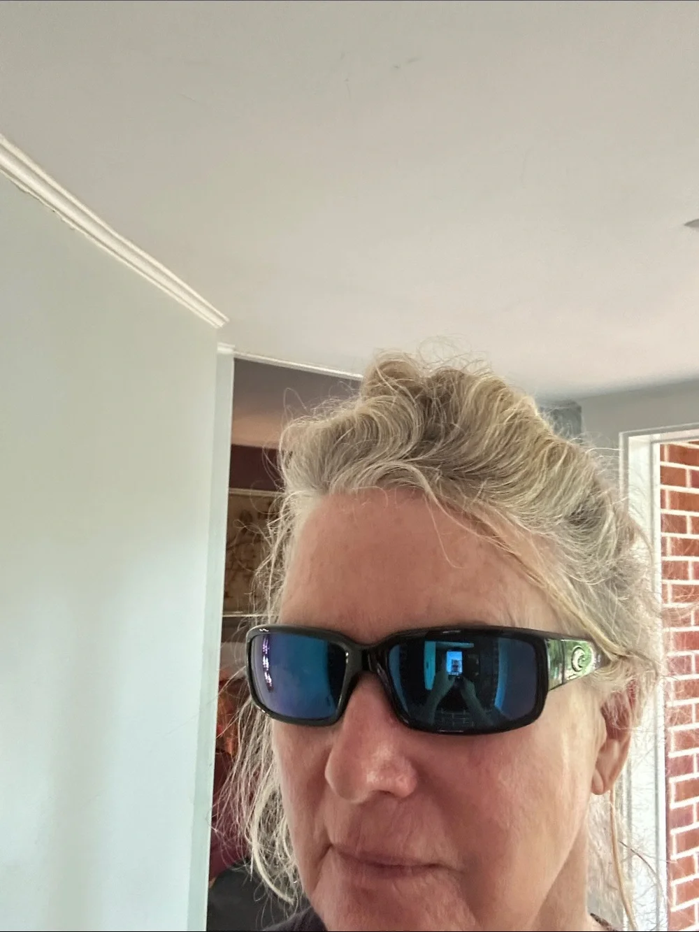 Costa Black Frame unisex Sunglasses with Blue Lenses